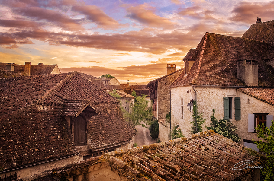 Typical Houses in Issigeac, France.